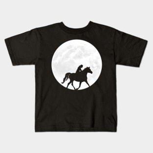 Horseback Riding in Fullmoon Kids T-Shirt